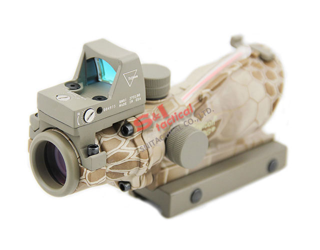 ACOG 4X32 Real Fiber Source Red Illuminated W RMR sight